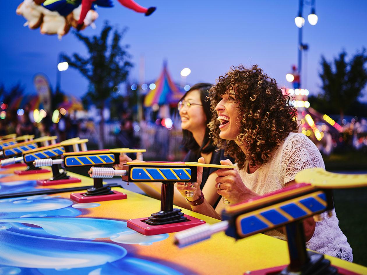 Carnival game played by two friends